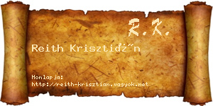 Reith Krisztián névjegykártya